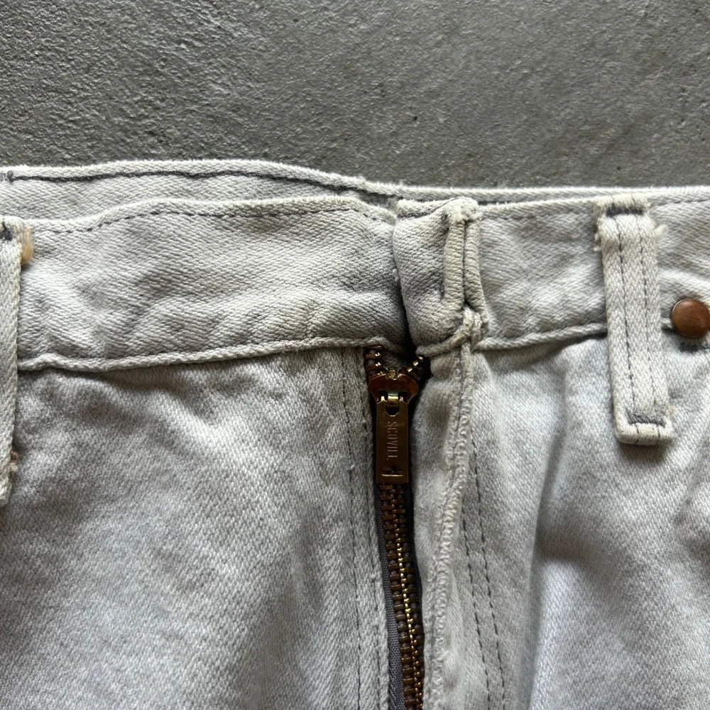 Vintage 70s Wrangler Jeans Size 34x32 Blue Light Wash Denim Straight Leg Western